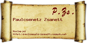 Paulcsenetz Zsanett névjegykártya