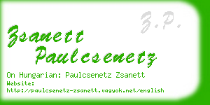 zsanett paulcsenetz business card